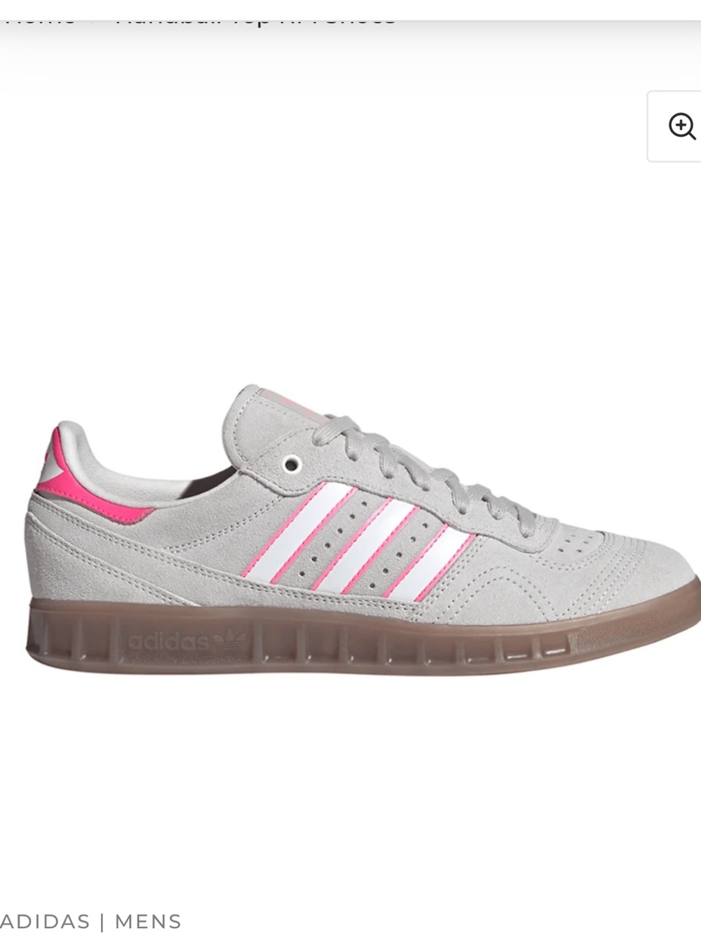 adidas Light Gray Suede Sneakers with Pink Accents